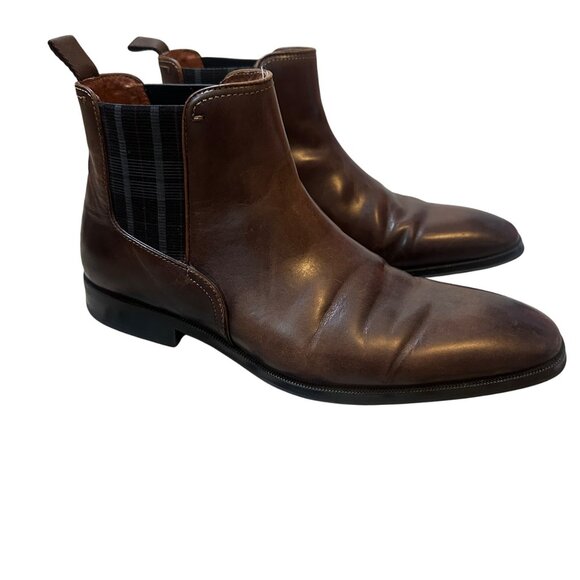 Florsheim Beat Plain Toe Gore Chelsea Leather Boots Mens Size 8M Classic Modern - Picture 1 of 8